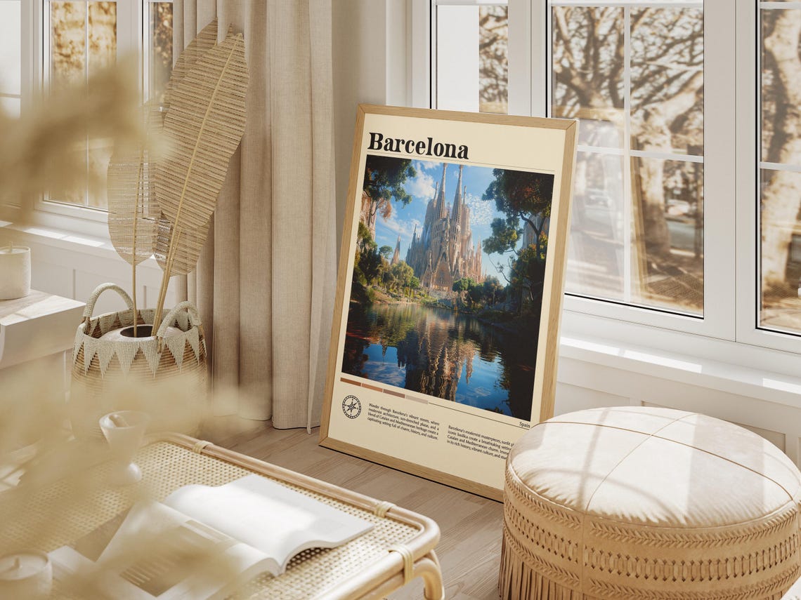 Barcelona City Spain Travel Print Spain Travel Poster Travel Wall Art City Map Print Travel Poster Travel Art Gift Travel Home Decor - Image 6