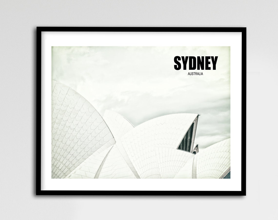 Sydney Australia Opera House Sails Minimalist Travel Poster Art