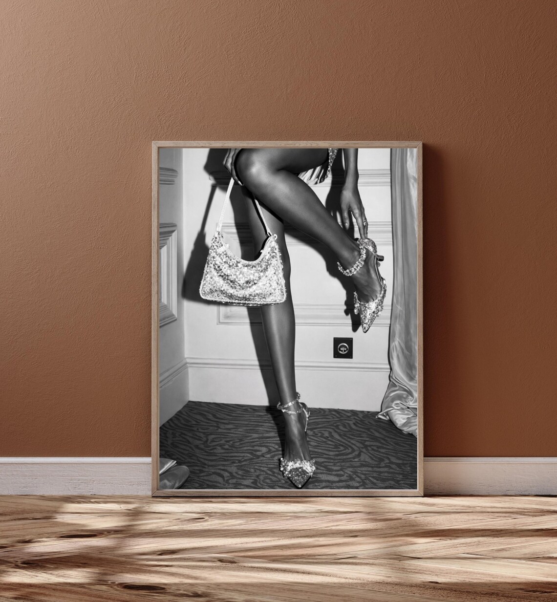 Glam Legs Black White Retro Fashion Art Print