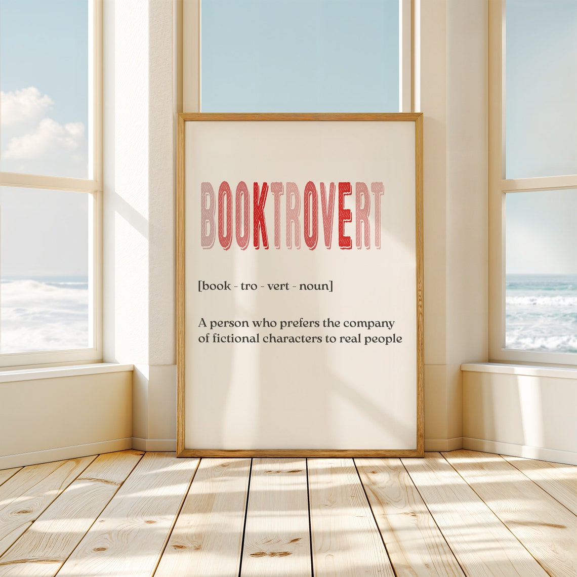 Booktrovert Funny Reader Definition Dictionary Style Book Poster - Image 3