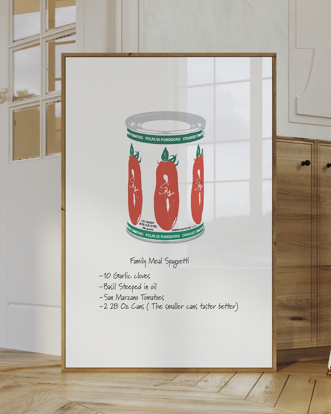 Family Meal Spaghetti San Marzano Tomato Can Italian Recipe Poster - Image 2