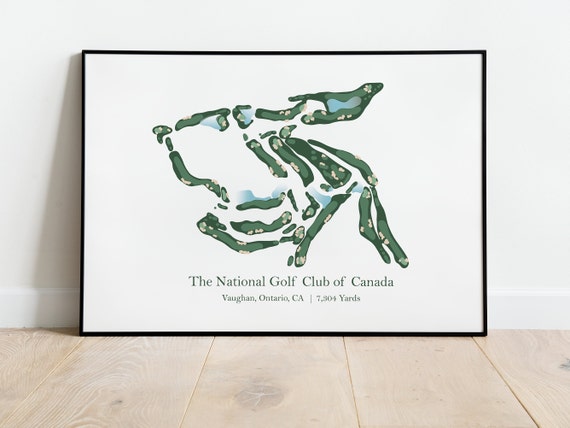 Golf Map Wall Art Gift For Him Her The National Club Of Canada Course Golfer Living Room Office