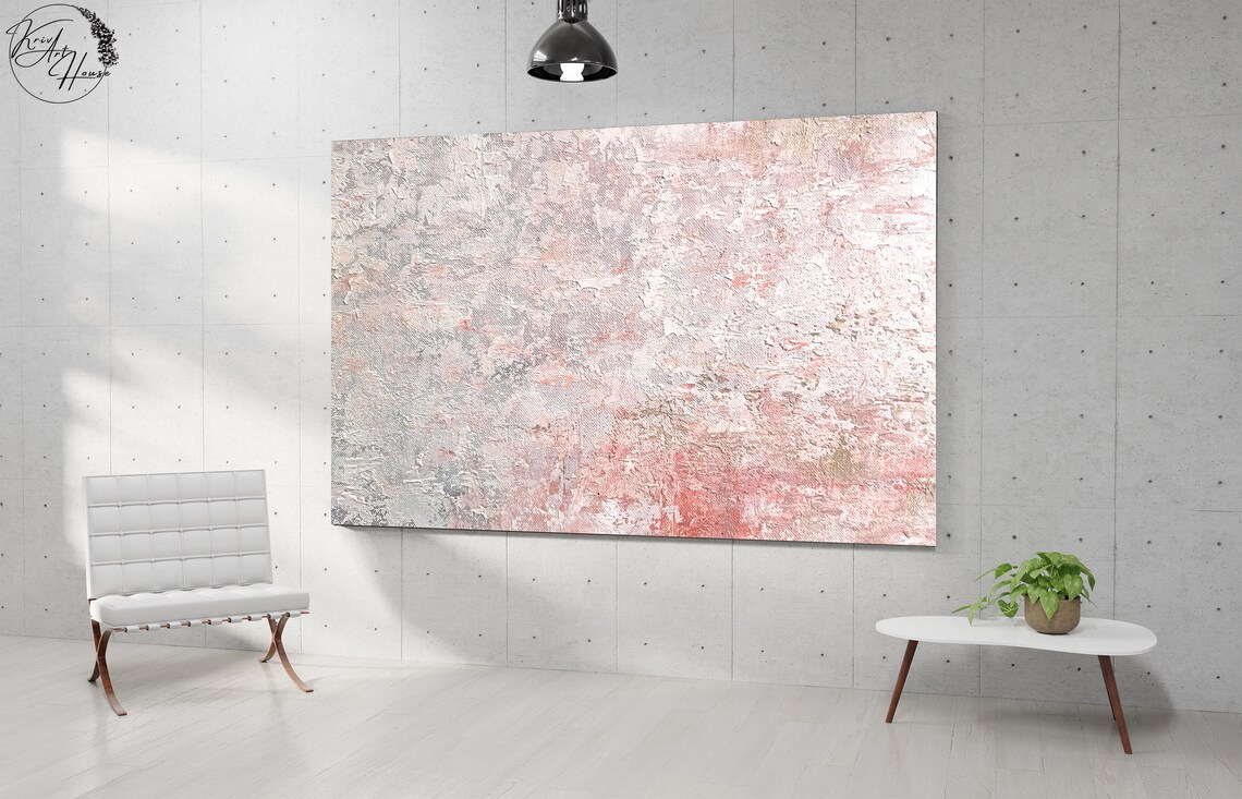 Pink Abstract Painting, Oversized Wall Art Print - Image 2