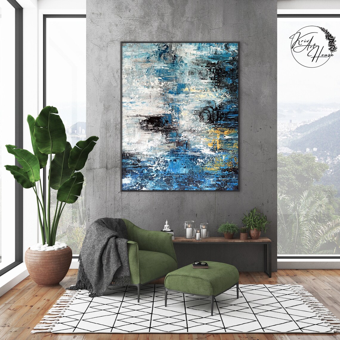 Abstract Palette Knife Painting, Wall Art Print - Image 2
