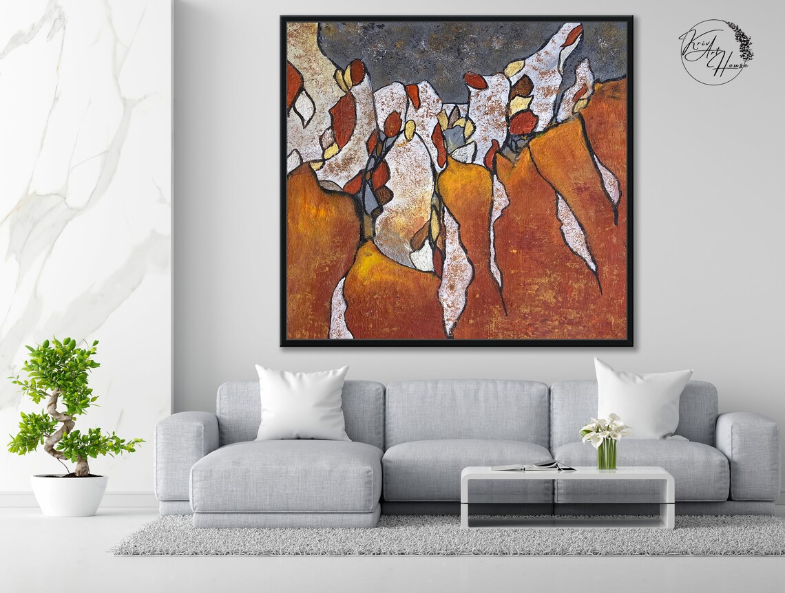 Fire Abstract Oil Painting, Art Deco Art Print - Image 2