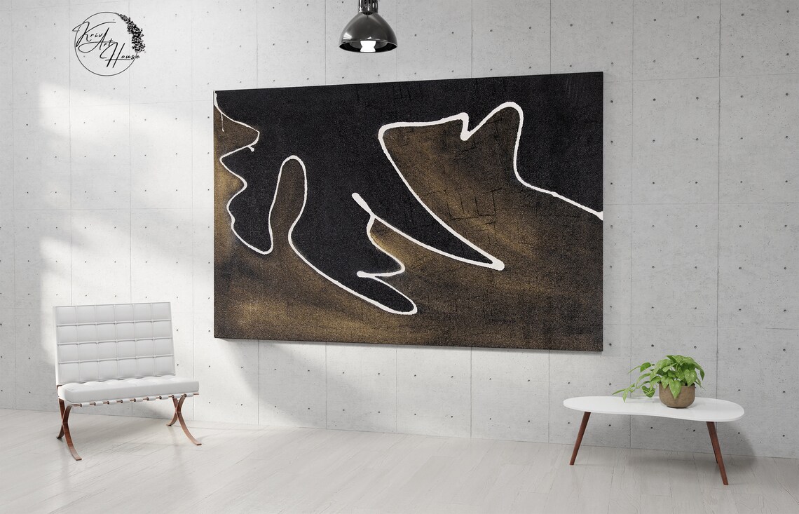 Modern Line Drawing Bold Abstract Wall Art Print - Image 2