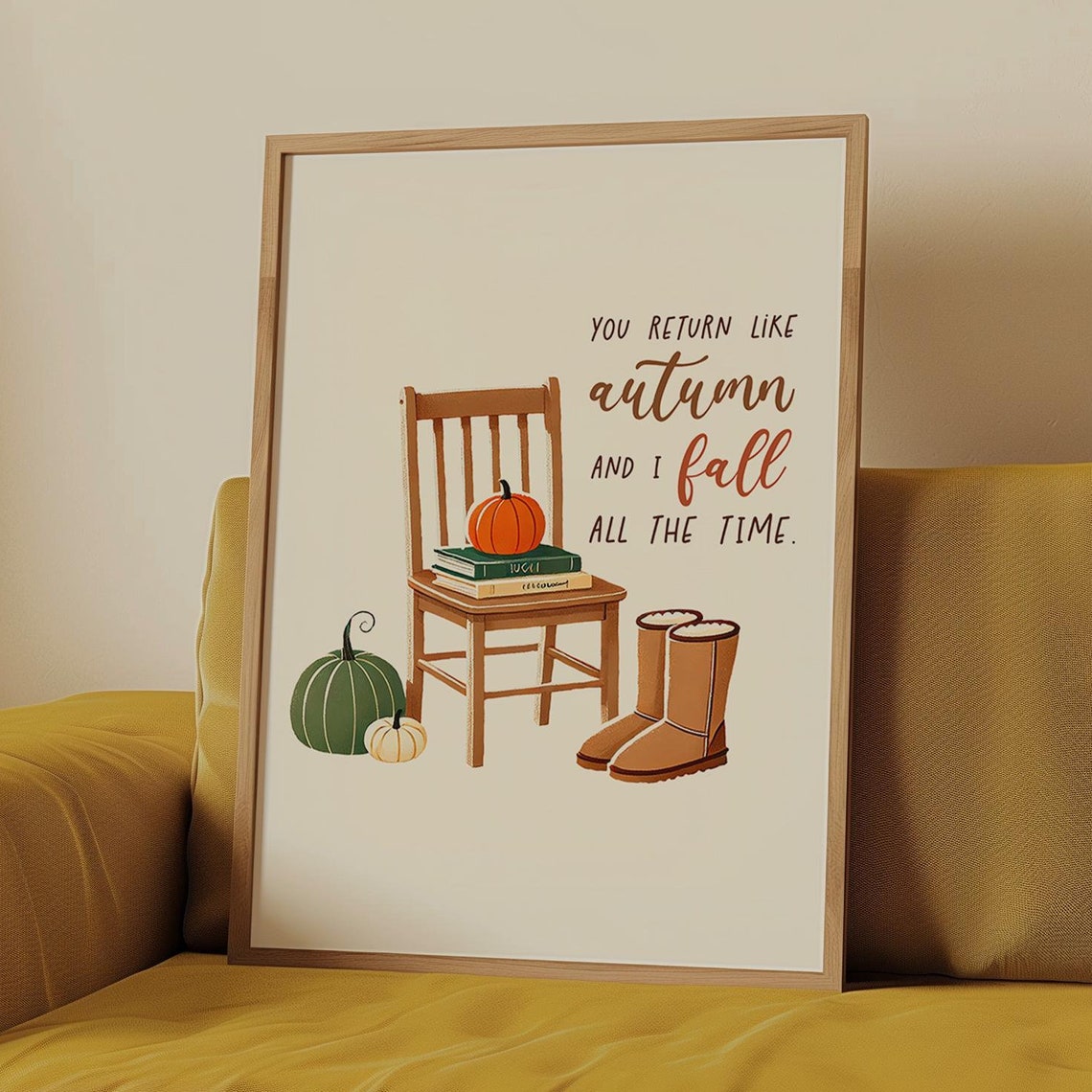 You Return Like Autumn and I Fall Romantic Fall Quote Poster