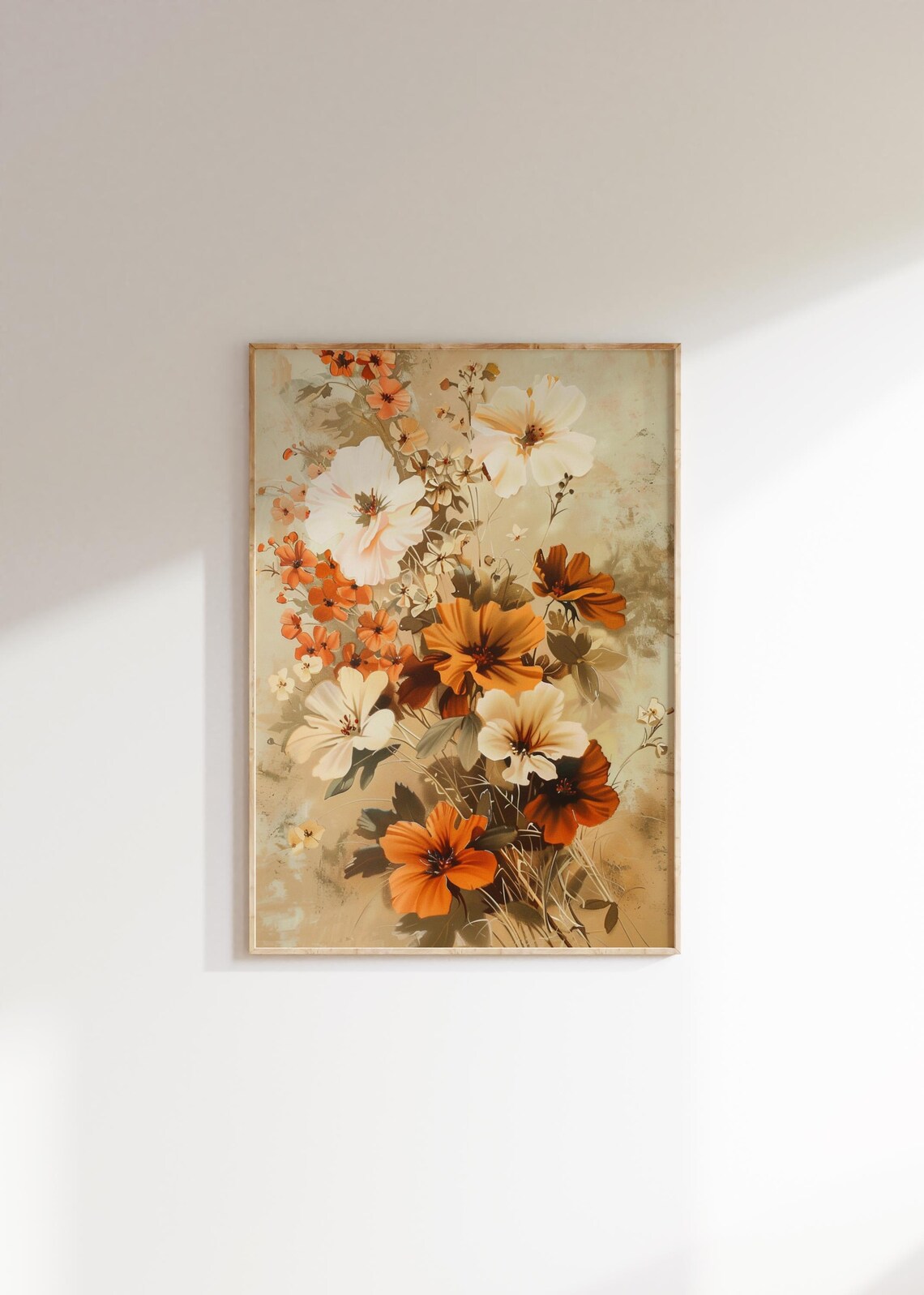 Autumn Flowers, Vintage Farmhouse Botanical Art Print - Image 2