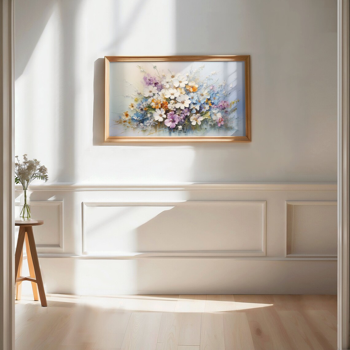 Wildflower Meadow Bouquet Impasto Pastel Spring Floral Painting Poster - Image 2