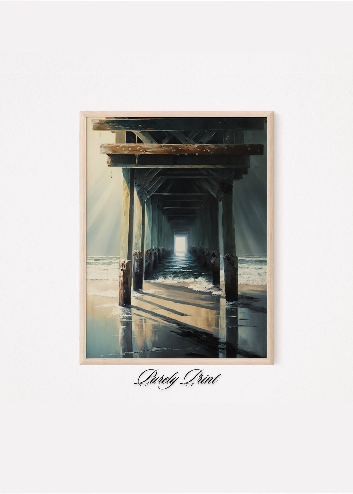 Under The Pier Vintage Beach Pier Art Print - Image 2