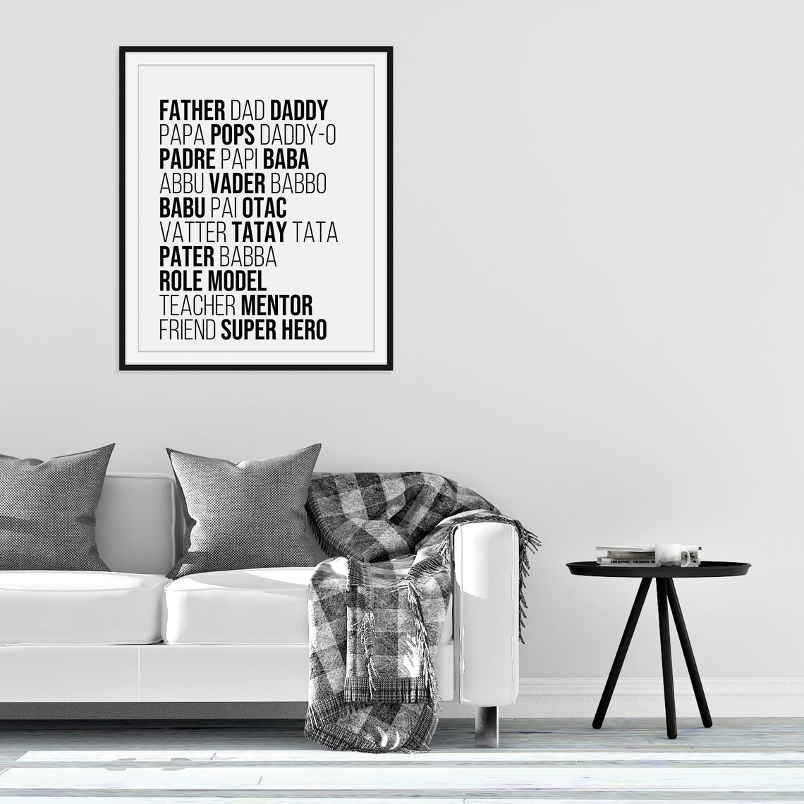 Father Dad Daddy Words of Love Fathers Day Gift Typography Poster - Image 3