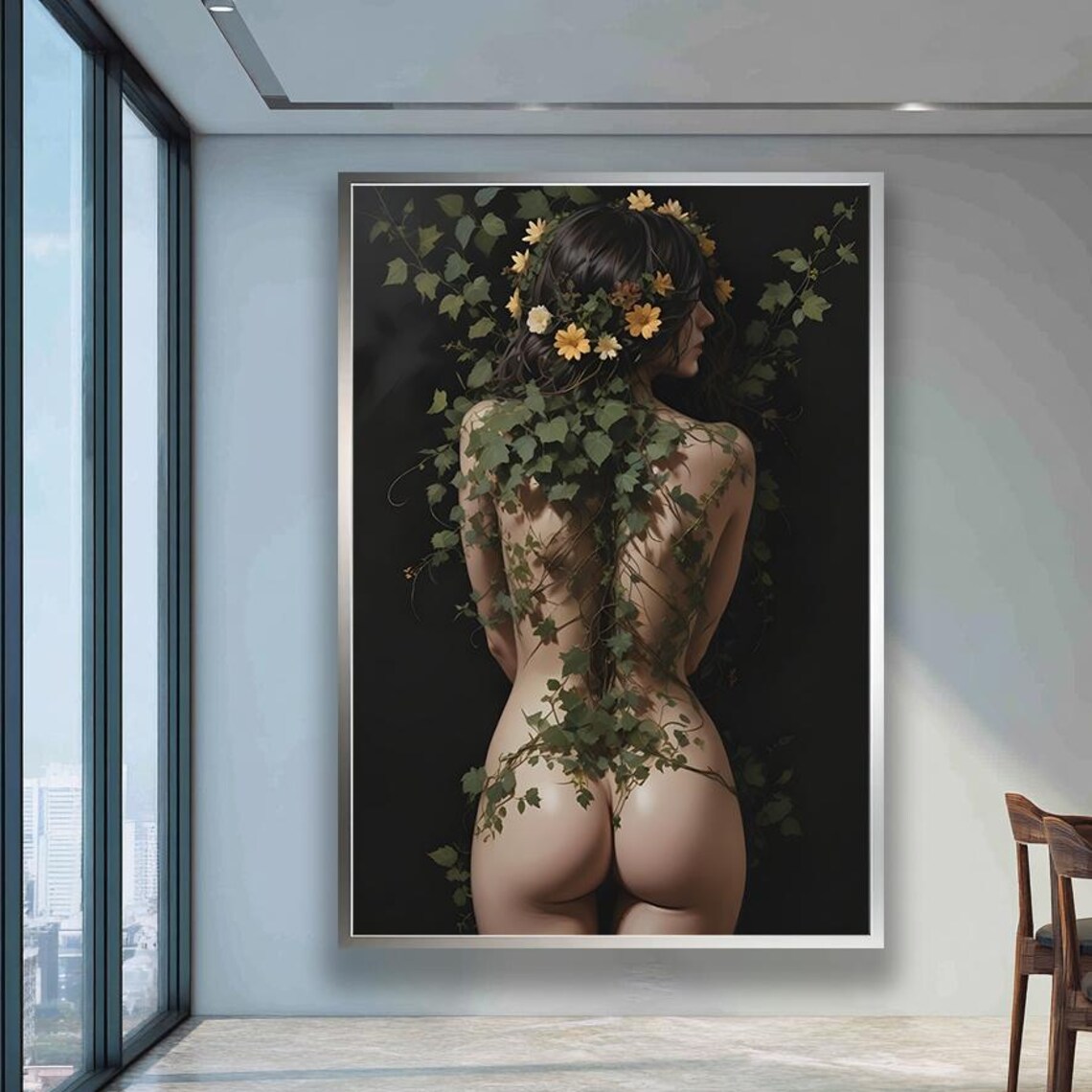 Nude Woman Art Print, Sensual Female Decor