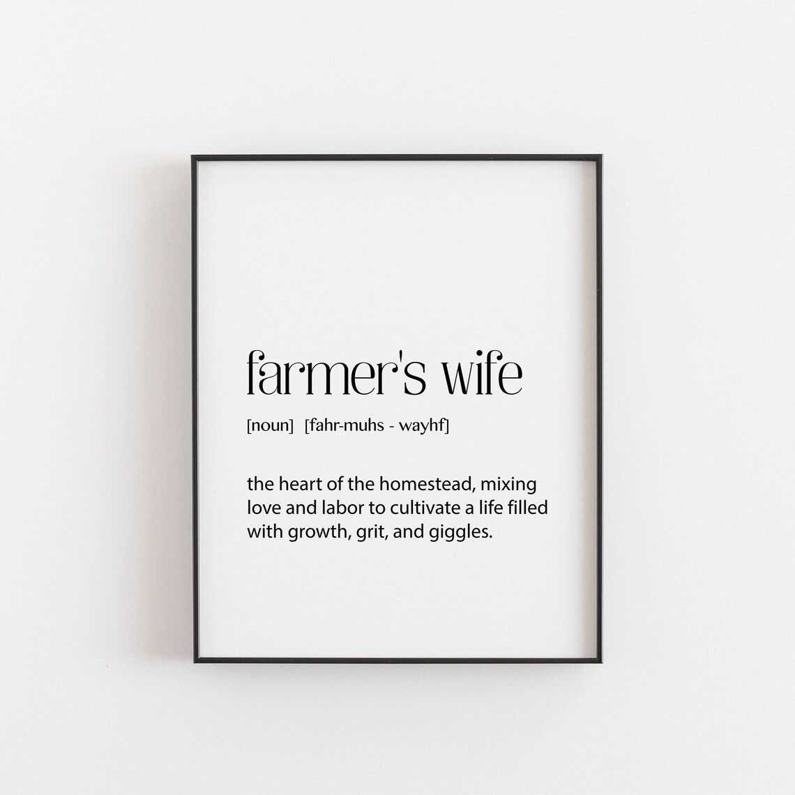 Farmer's Wife Definition Heart of the Homestead Farmhouse Poster