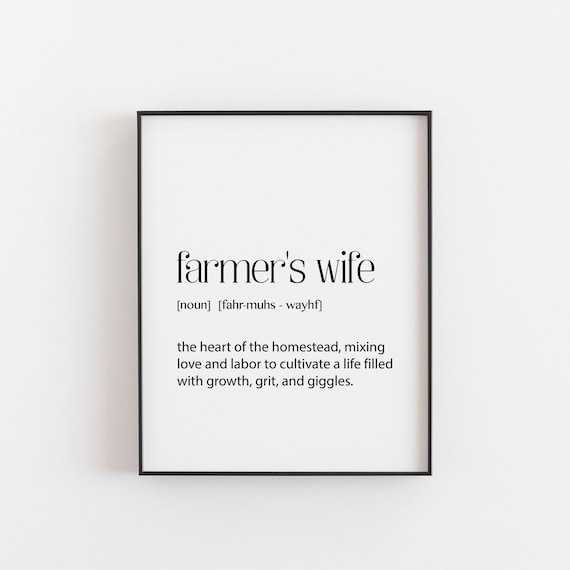Farmer's Wife Definition Heart of the Homestead Farmhouse Poster