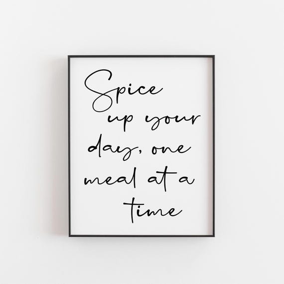 Spice Up Your Day Print Funny Kitchen Wall Art Foodie Gift For Cooks Chef Quote Minimalist Culinary Decor Home Gifts