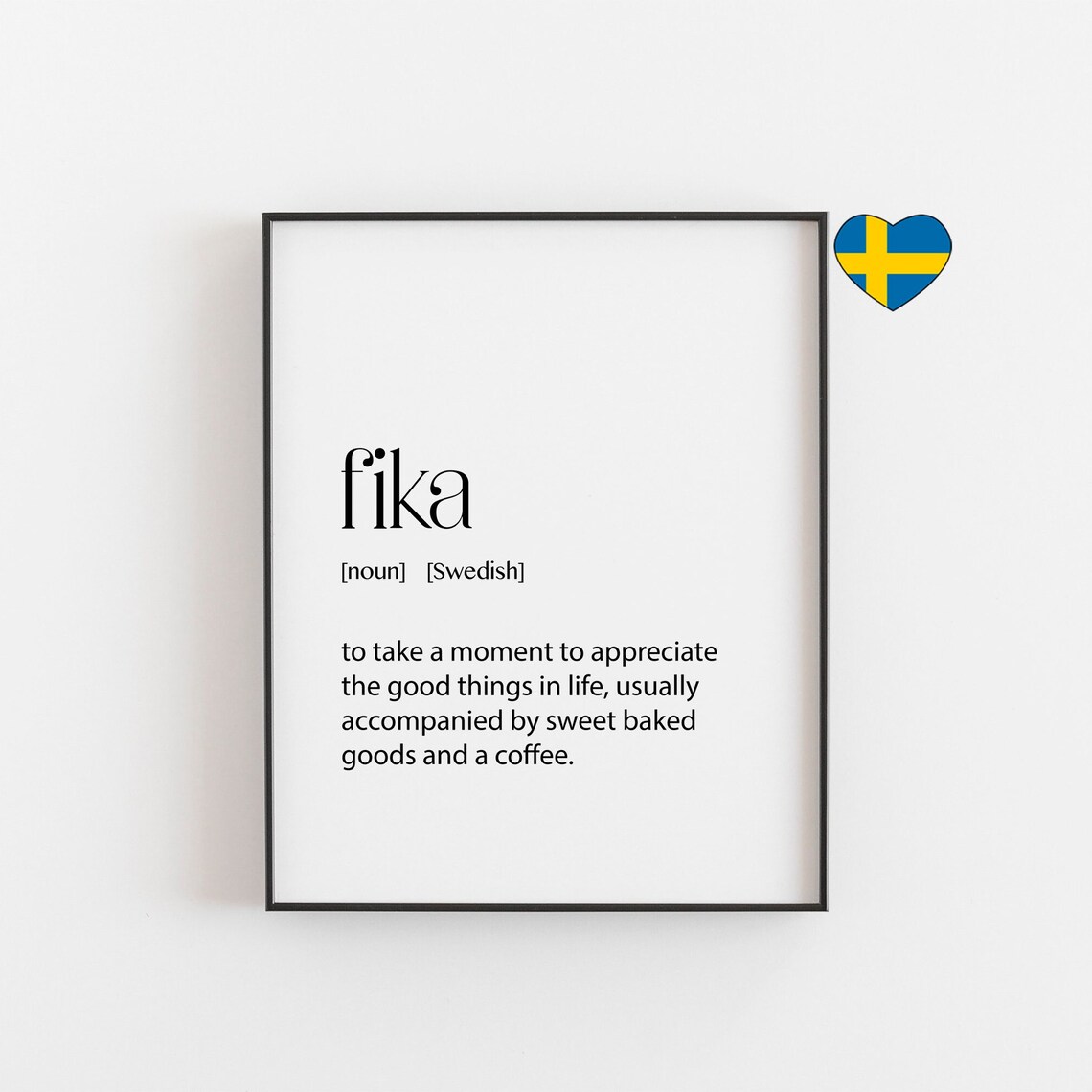 Fika Definition Print, Scandinavian Wall Art