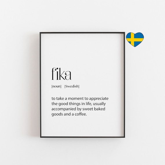 Fika Definition Print, Scandinavian Wall Art
