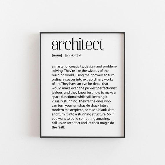 Architect Definition Print Dream Weaver Master Of Creativity And Design For Architects Architecture Lovers Ship Fast