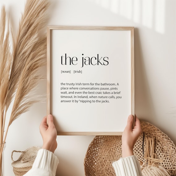 The Jacks Irish Print Room Art, Minimalist Typography