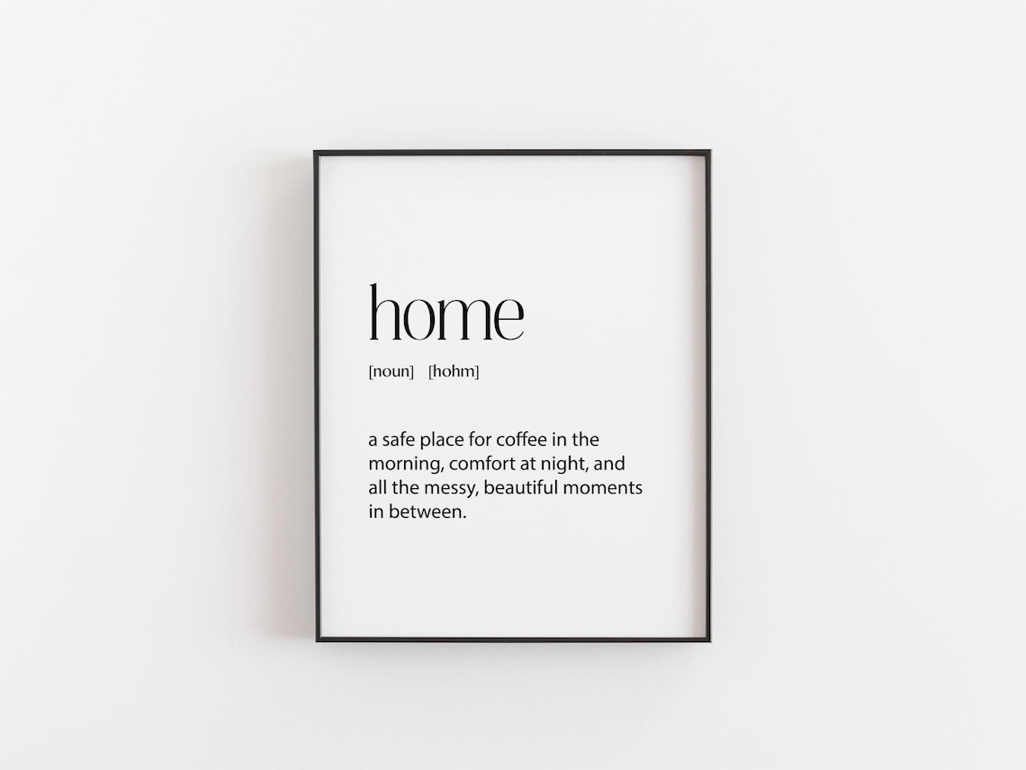 Home Definition Print, Minimalist Typography Poster