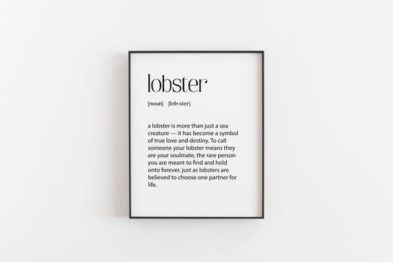 Lobster Definition Art Print for Christmas Gifts