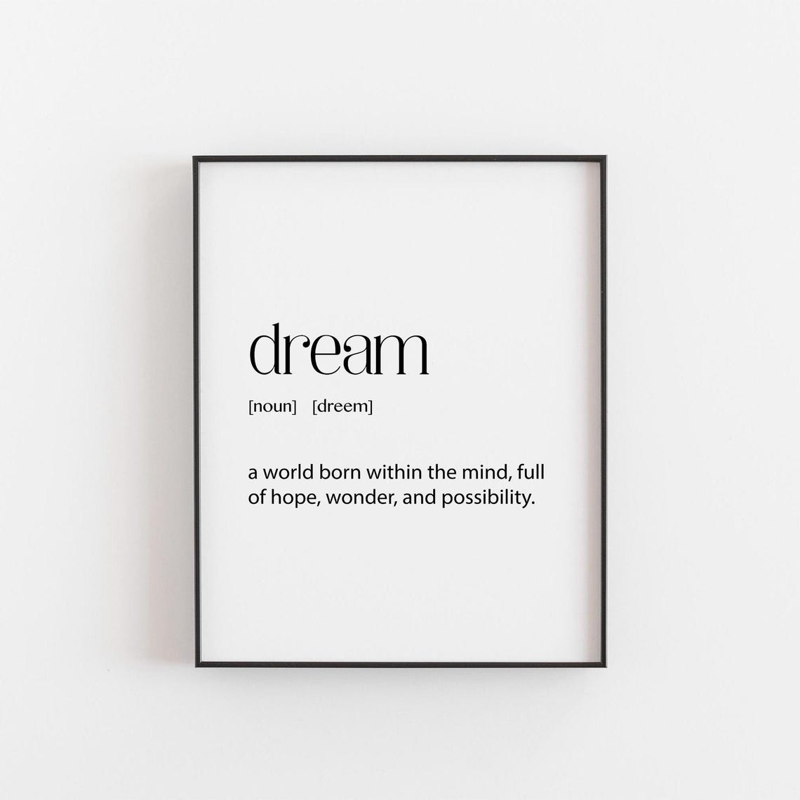 Dream Definition Print Inspirational Wall Art For Creatives Motivational Home Decor Unframed Dreamer Gift Book Lover Xmas