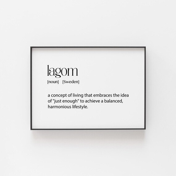 Lagom Scandinavian Print Art For Cafe Nordic Design Minimalist Art For Coffee Lovers Gift For Friends Hygge Style Presents Birthday Gift