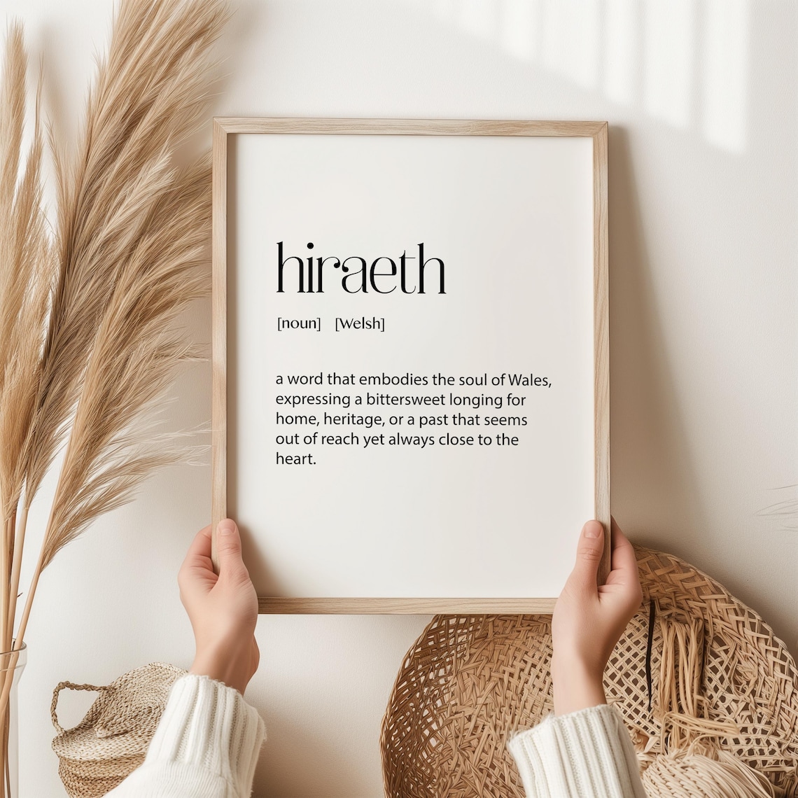 Hiraeth Welsh Definition Poster, Sentimental Gift