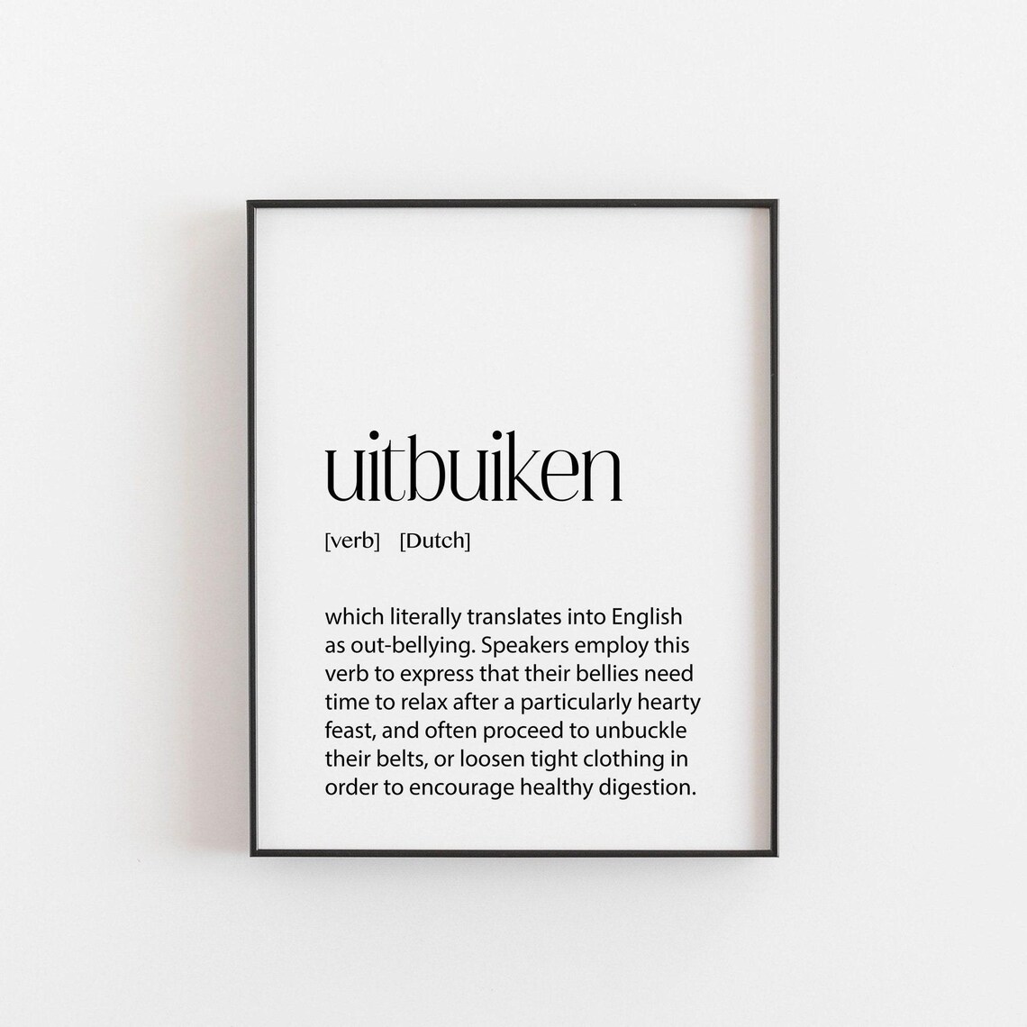 Uitbuiken Definition Dutch Kitchen Wall Art Print