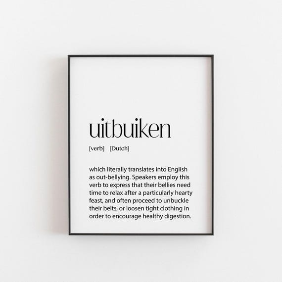 Uitbuiken Definition Dutch Kitchen Wall Art Print