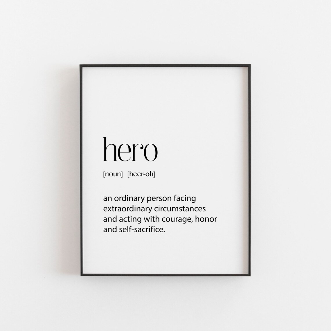 Hero Gift Definition Poster for Firefighters and Nurses