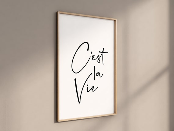 Cest La Vie French Quote Art Print, Travel Style