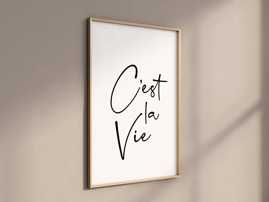 Cest La Vie French Quote Art Print, Travel Style