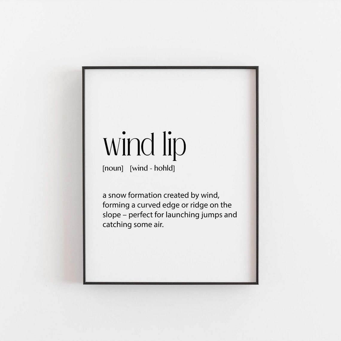 Wind Lip Ski Definition Funny Skier Gift Slang Dictionary Poster