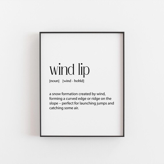 Wind Lip Ski Definition Funny Skier Gift Slang Dictionary Poster