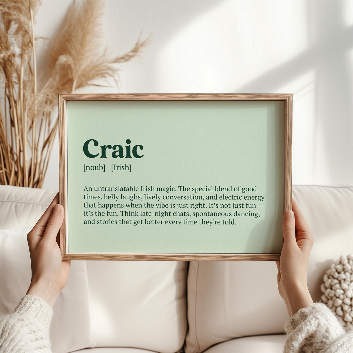 Craic Print Irish Word Art, Pub Style Poster