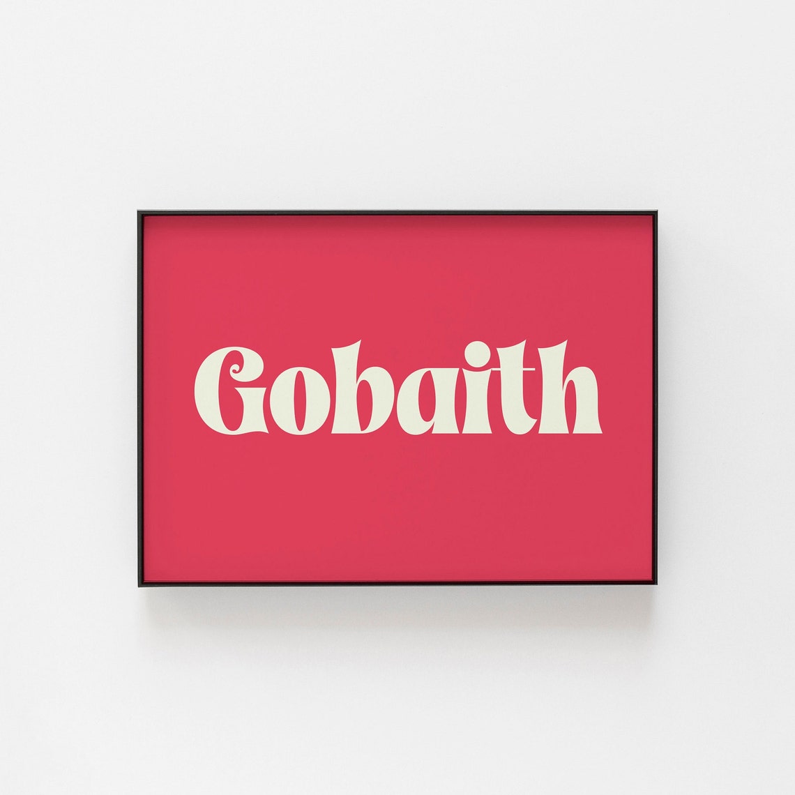 Gobaith Welsh Word for Hope Retro Typography Crimson Wall Art