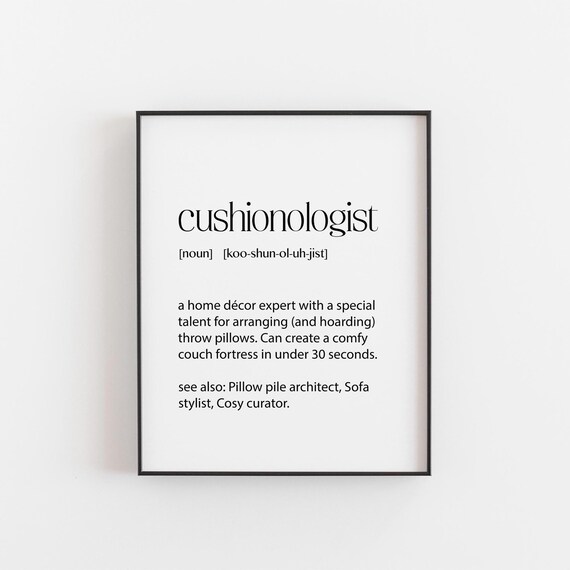 Cushionologist Funny Definition Throw Pillow Lover Dictionary Poster