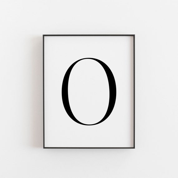 Letter O Initial Poster Print, Bedroom Wall Art