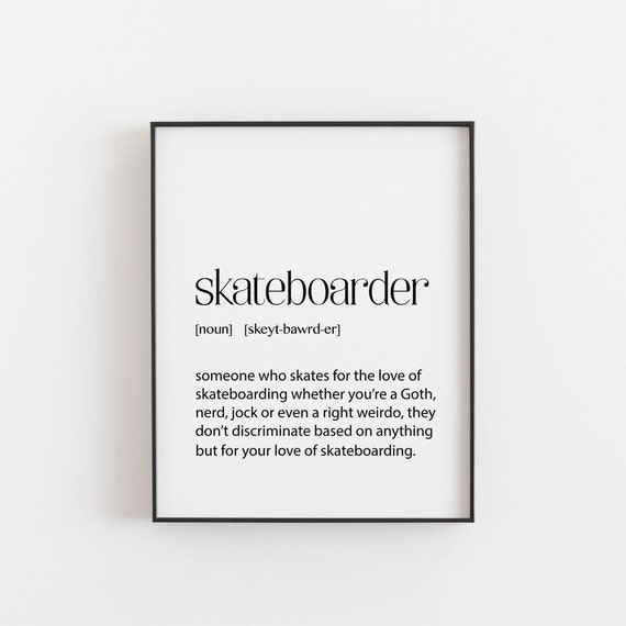 Skateboarder Gift Definition, Skateboard Art Poster