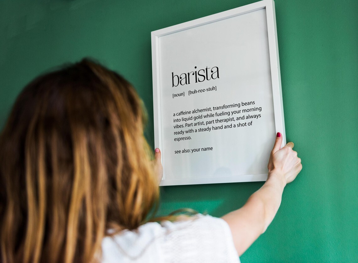 Barista Definition Print, Coffee Lover Gift