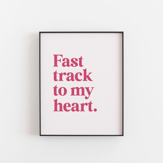 Fast Track To My Heart Motorcycle Poster, Biker Gift