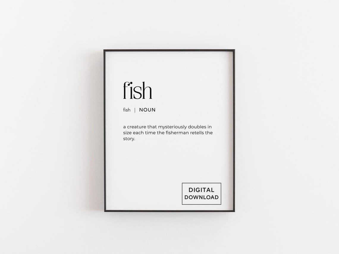 Fisherman Gift Fish Definition Poster