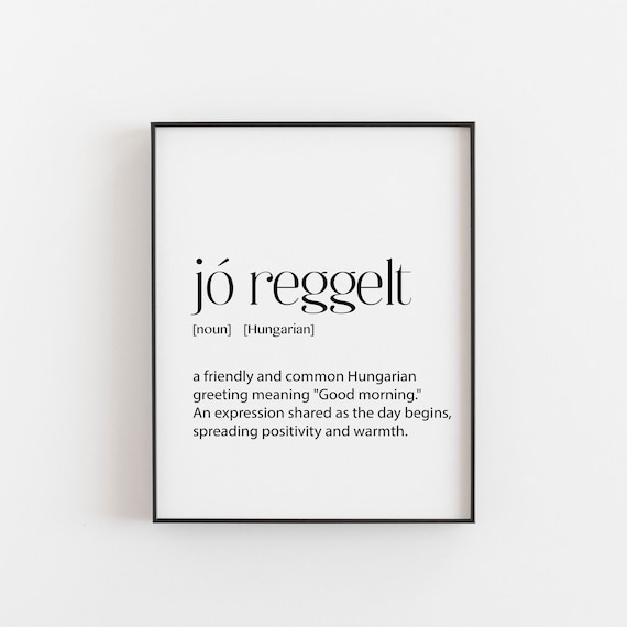 J Reggelt Defintion Print, Hungarian Art