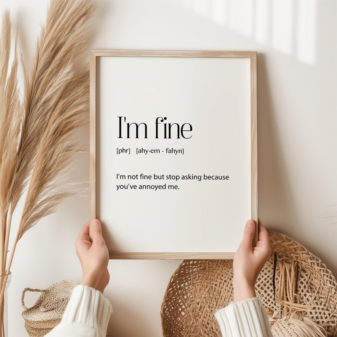 I'm Fine Funny Teen Bedroom Definition Art Print