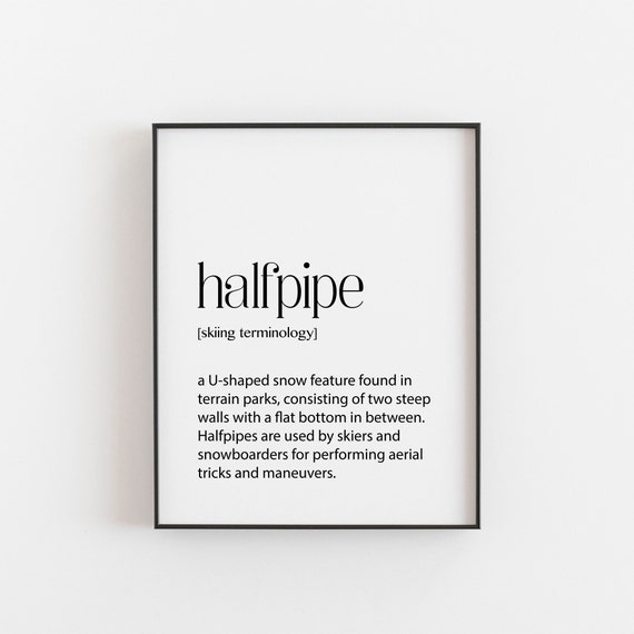 Ski Poster Gift, Skier Snowboarder Halfpipe Decor