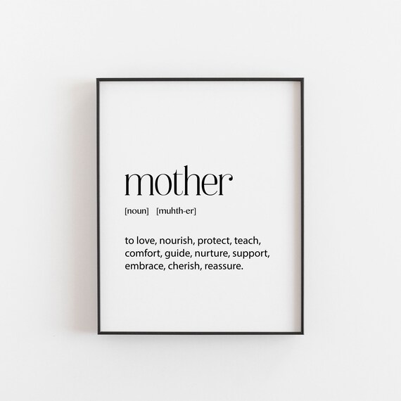 Mother Definition Love Cherish Nourish Meaningful Words Quote Poster