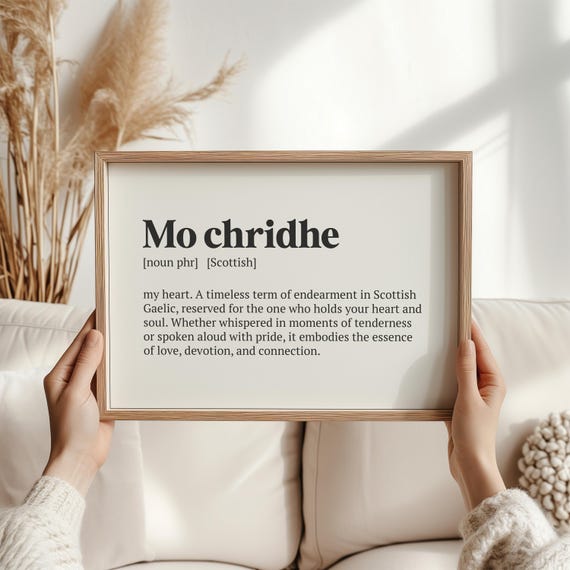 Mo Chridhe Scottish Gaelic Love Art, Celtic Print