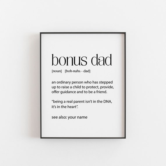 Bonus Dad Definition Poster, Fathers Day Gift