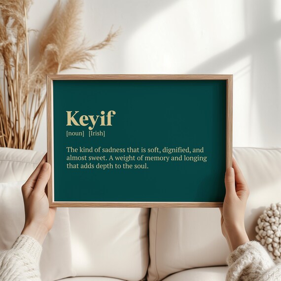 Keyif Turkish Word Of Joy Definition Gold On Deep Green Poster